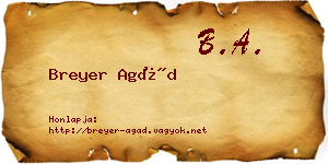 Breyer Agád névjegykártya